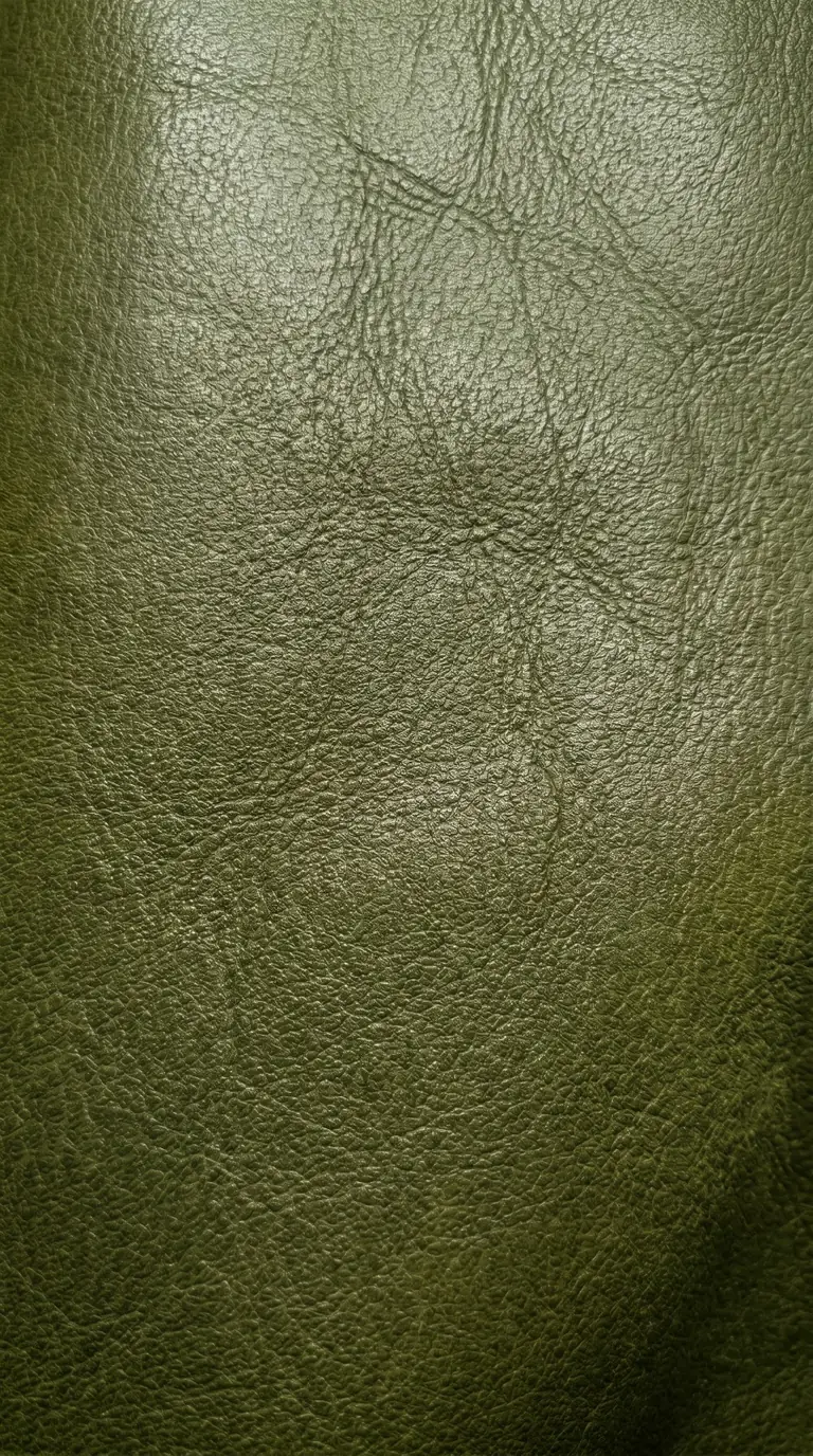 Materiales responsables — Macro de textura de piel de nopal mexicana en tono verde oliva natural, vetas orgánicas visibles, textura distintiva sobre fondo dark